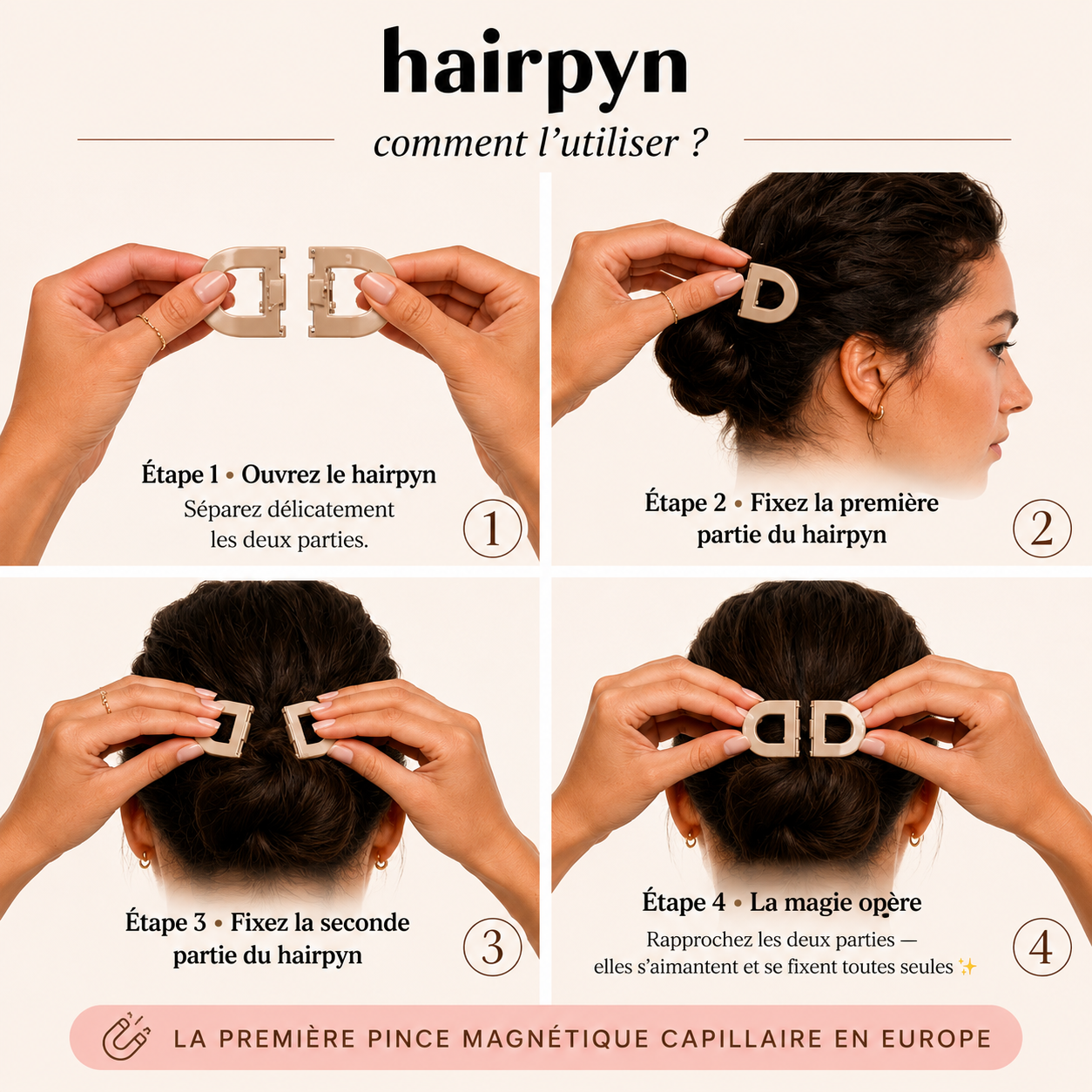 hairpyn "D" - Pince à cheveux magnétique